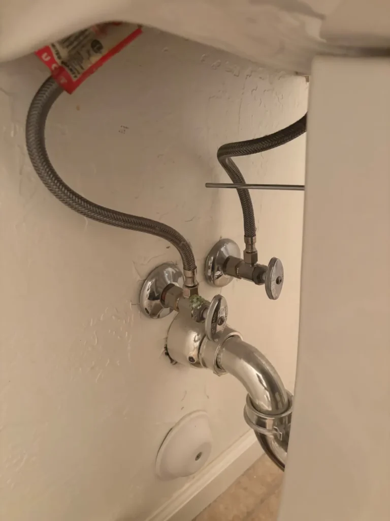Old bathroom sink shut-off valves and supply lines